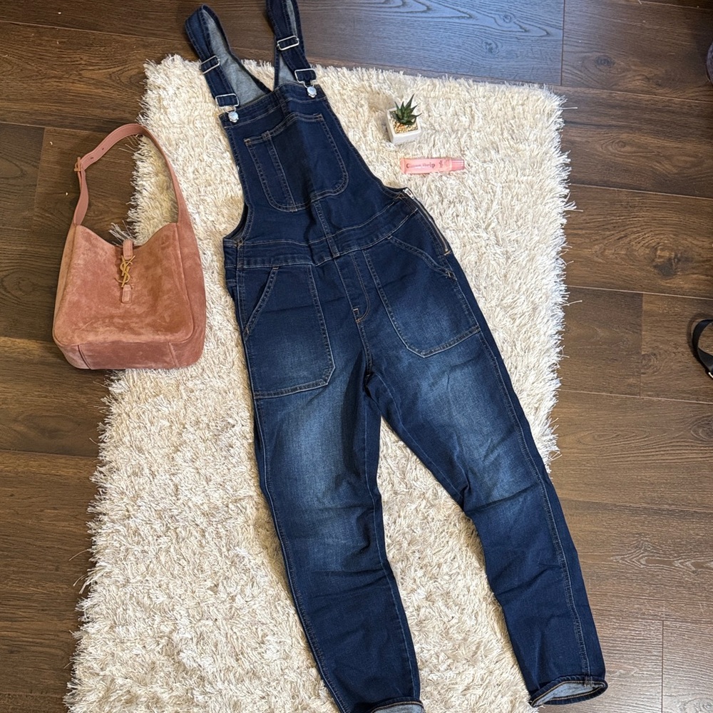 EUC J. Crew Dark Denim Overalls with Pockets Size XS or 2